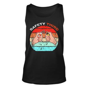 Funny 4Th Of July Patriotic Drinking Fireworks Safety Third Unisex Tank Top - Seseable