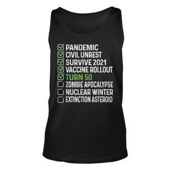 Funny 50Th Birthday 50 Years Old Checklist 2022 Unisex Tank Top - Seseable