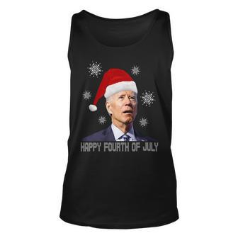 Funny Anti Joe Biden Happy 4Th Of July Merry Christmas Unisex Tank Top | Favorety AU