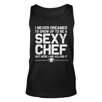 Funny Chef Design Men Women Sexy Cooking Novelty Culinary Unisex Tank Top | Mazezy