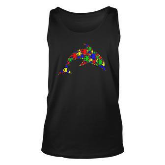 Funny Dolphin Puzzle Animals Lover Autism Awareness Unisex Tank Top | Mazezy