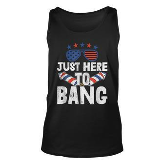 Funny Fireworks Patriotic 4Th Of July Just Here To Bang V2 Unisex Tank Top - Seseable