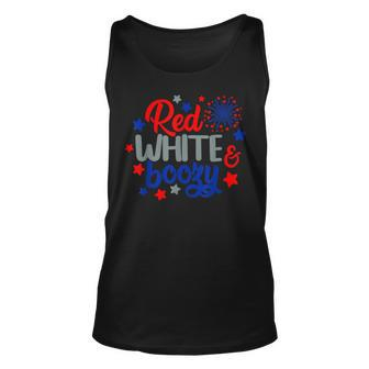 Funny Fourth Of July 4Th Of July Red White And Boozy Unisex Tank Top - Seseable