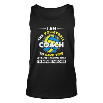 Funny I Am The Volleyball Coach Sports Gift Unisex Tank Top | Mazezy