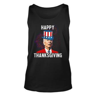 Funny Joe Biden Confused Thanksgiving For Fourth Of July Unisex Tank Top | Mazezy