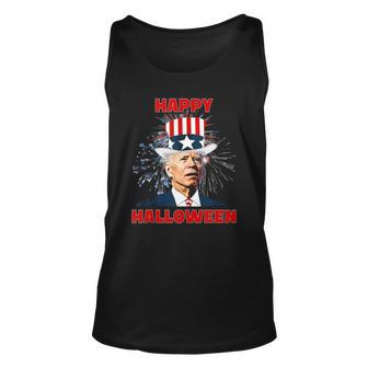 Funny Joe Biden Happy Halloween For Fourth Of July Unisex Tank Top | Mazezy