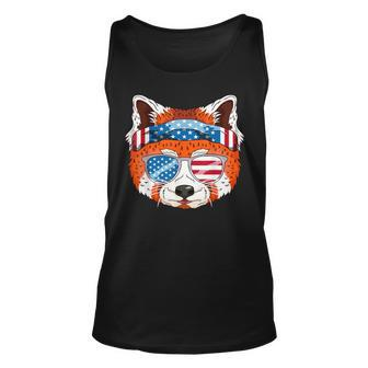 Funny July 4Th - Us Flag - Usa Patriotic Red Panda Unisex Tank Top - Seseable