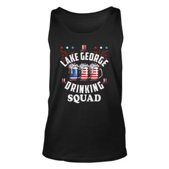 Funny Lake George Drinking Squad 4Th Of July Usa Flag Beer Unisex Tank Top | Mazezy