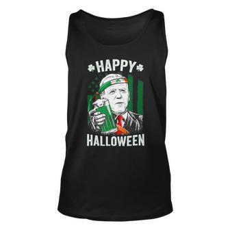 Funny Leprechaun Biden Happy Halloween For St Patricks Day Unisex Tank Top | Favorety