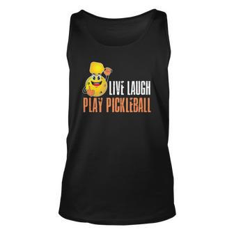 Funny Live Laugh Play Pickleball Lover Unisex Tank Top | Mazezy UK
