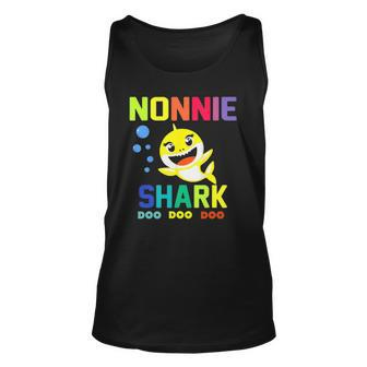 Funny Nonnie Shark Nonnie Shark Lover Family Mothers Unisex Tank Top | Mazezy