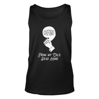Funny Oxford Comma Graphic From My Cold Dead Hand Unisex Tank Top | Mazezy