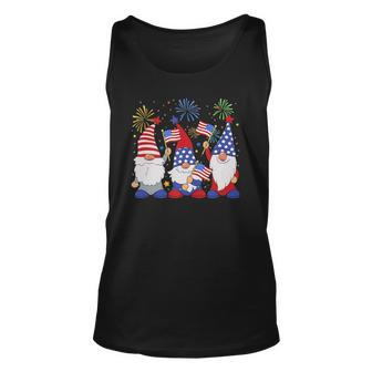 Funny Patriotic Usa American Gnomes 4Th Of July Unisex Tank Top | Mazezy