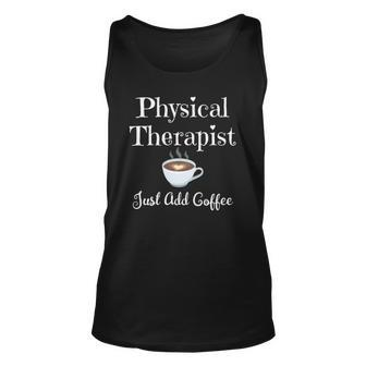 Funny Physical Therapy Gift - Therapist Coffee Lover Hearts Unisex Tank Top | Mazezy