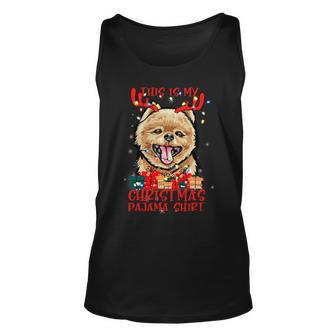 Funny Pomeranian Deer This Is My Christmas Pajama T-Shirt Unisex Tank Top - Seseable