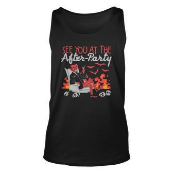 Funny See You At The After-Party Hell Devil Skull Casual Unisex Tank Top | Mazezy