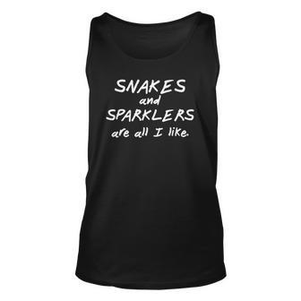 Funny Snakes And Sparklers All I Like 4Th Of July Unisex Tank Top | Mazezy AU