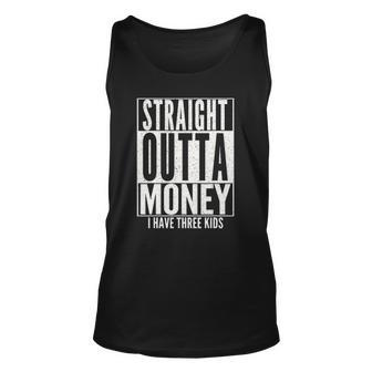 Funny Straight Outta Money Fathers Day Gift Dad Mens Womens Unisex Tank Top | Mazezy