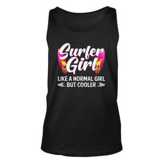 Funny Surfer Girl Design For Surfing Women Kids Surf Lovers Unisex Tank Top | Mazezy