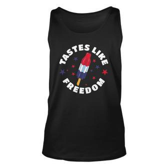 Funny Tastes Like Freedom Red White Blue 4Th Of July Party Unisex Tank Top | Mazezy