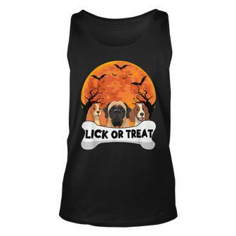 Funny Trick Lick Or Treat Dog Lover Dad Mom Halloween Unisex Tank Top - Seseable