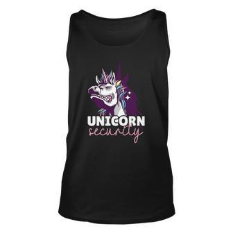 Funny Unicorn Design For Girls And Woman Unicorn Security Unisex Tank Top | Mazezy