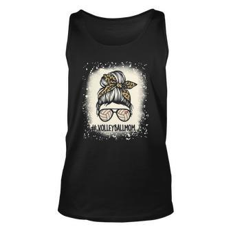 Funny Volleyball Mom Volleyball Lover Mom Messy Bun Unisex Tank Top | Mazezy