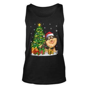 Funny Xmas Tree Family Matching Santa Pomeranian Christmas T-Shirt Unisex Tank Top - Seseable