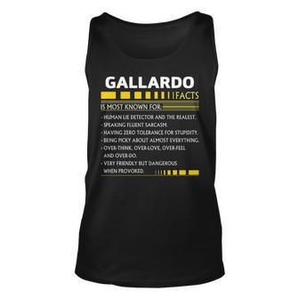 Gallardo Name Gift Gallardo Facts Unisex Tank Top - Seseable