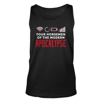 Gamer Gift The Four Modern Apocalyptic Riders Mens Gaming Unisex Tank Top | Mazezy