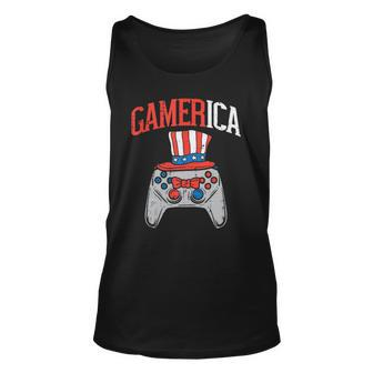 Gamerica Video Game Controller 4Th Of July Patriot Boys Men Tank Top | Mazezy