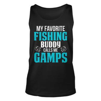Gamps Grandpa Fishing Gift My Favorite Fishing Buddy Calls Me Gamps Unisex Tank Top - Seseable