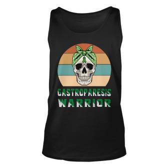 Gastroparesis Warrior Skull Women Vintage Green Ribbon Gastroparesis Gastroparesis Awareness Unisex Tank Top | Favorety AU