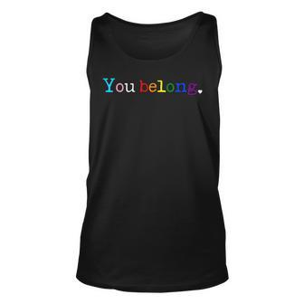 Gay Pride Lgbt Support And Respect You Belong Transgender V2 Tank Top | Mazezy