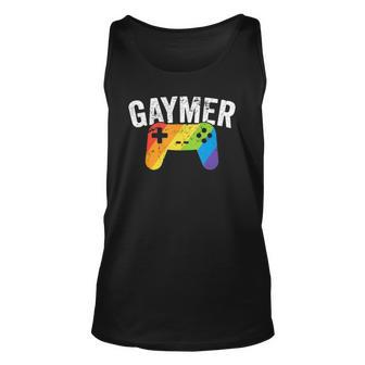 Gaymer Lgbt Gamer Pride Rainbow Parade March Nerd Geek Unisex Tank Top | Mazezy