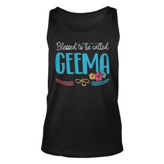 Geema Grandma Gift Blessed To Be Called Geema Unisex Tank Top - Seseable