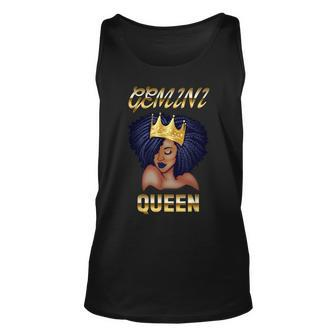 Gemini Queen Born In May-June Black Queen Birthday Unisex Tank Top - Seseable