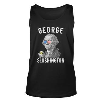 George Sloshington Washington 4Th Of July Funny American Unisex Tank Top | Mazezy