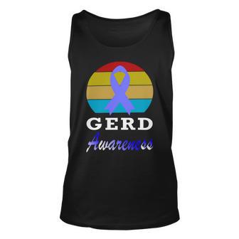 Gerd Awareness Vintage Periwinkle Blue Ribbon Gastroesophageal Reflux Disease Gerd Awareness Unisex Tank Top | Favorety