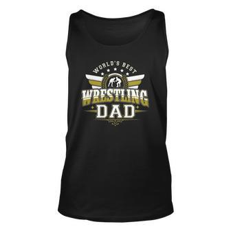 Gifts For Men Worlds Best Freestyle Wrestling Dad Unisex Tank Top | Mazezy