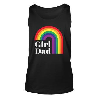 Girl Dad Outfit For Fathers Day Lgbt Gay Pride Rainbow Flag Unisex Tank Top | Mazezy