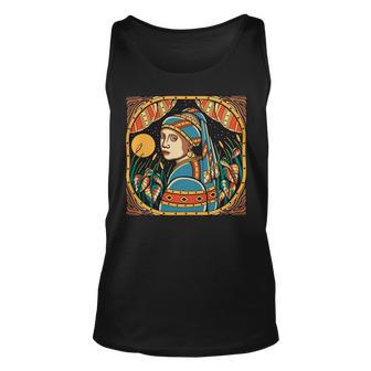 Girl With A Pearl Ear Ring Vintage Unisex Tank Top - Monsterry