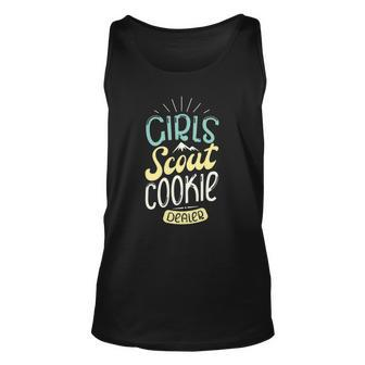 Girls Scout Cookie Dealer For A Scouts Camping Scout Unisex Tank Top | Mazezy