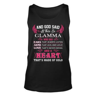 Glamma Grandma Gift And God Said Let There Be Glamma Unisex Tank Top - Seseable