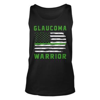 Glaucoma Warrior Usa Flag United States Flag Green Ribbon Glaucoma Glaucoma Awareness Unisex Tank Top | Favorety AU