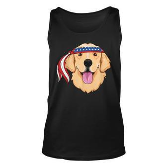 Golden Retriever 4Th Of July Family Dog Patriotic American Unisex Tank Top - Seseable