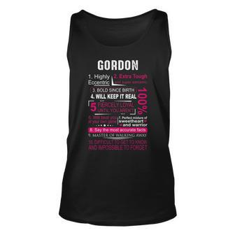 Gordon Name Gift Gordon Name Unisex Tank Top - Seseable