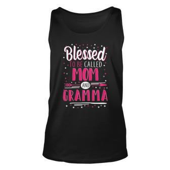 Gramma Grandma Gift Blessed To Be Called Mom And Gramma Unisex Tank Top - Seseable