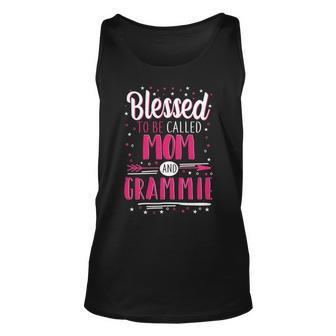 Grammie Grandma Gift Blessed To Be Called Mom And Grammie Unisex Tank Top - Seseable