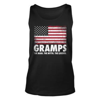 Gramps The Man Myth Legend Fathers Day 4Th Of July Grandpa Unisex Tank Top - Seseable